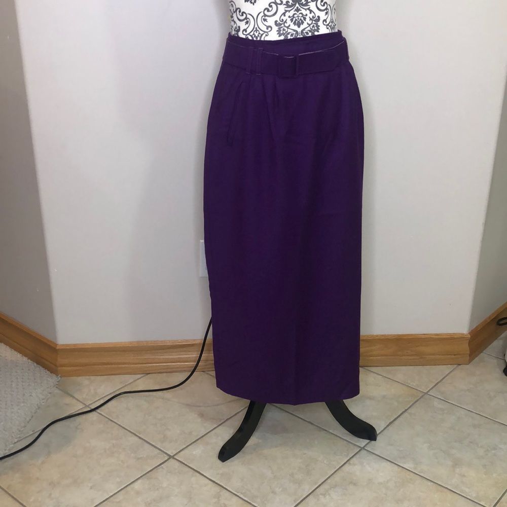 Louben long skirt 100% wool vintage size 8